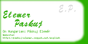 elemer paskuj business card